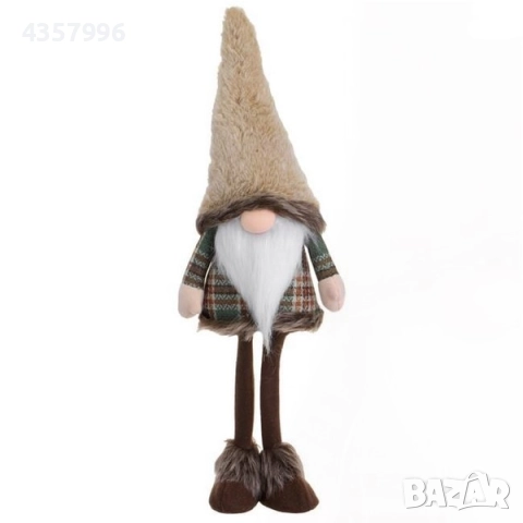 Коледна фигура - джудже с кафяви крака, кафяво карирано палто, снимка 4 - Декорация за дома - 52392814
