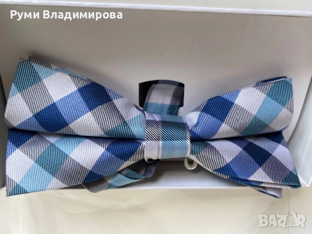 Синя папийонка от 100 % коприна, снимка 2 - Сака - 52505606