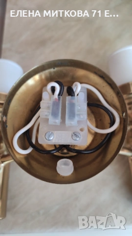 Аплик двойка за стена или таван от месинг, снимка 8 - Лампи за стена - 53169749