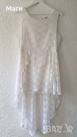 Дамска асимитрична рокля бяла дантела размер Л , снимка 11 - Рокли - 36938385