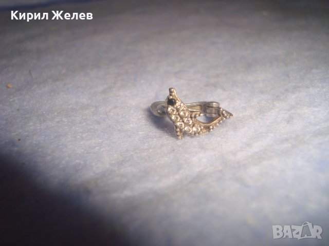 МАЛКА СРЕБЪРНА СКЪПОЦЕННА ОБЕЦА СРЕБРО 925 АНГЛИЯ с ЭАСЕТИРАНИ ЦИРКОНЧЕТА 28790, снимка 7 - Обеци - 37300299