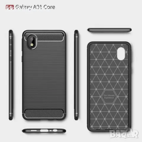Samsung Galaxy A01 Core Удароустойчив Carbon Fiber Калъф и Протектор, снимка 11 - Калъфи, кейсове - 48625484