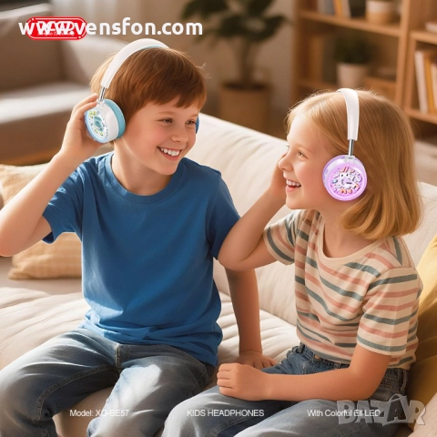 Безжични стерео Bluetooth слушалки XO Cartoon Kids /сини/, снимка 4 - Bluetooth слушалки - 52834248