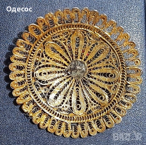 Уникален Възрожденски сребърен филигранен накит с позлата, снимка 2 - Антикварни и старинни предмети - 53035058