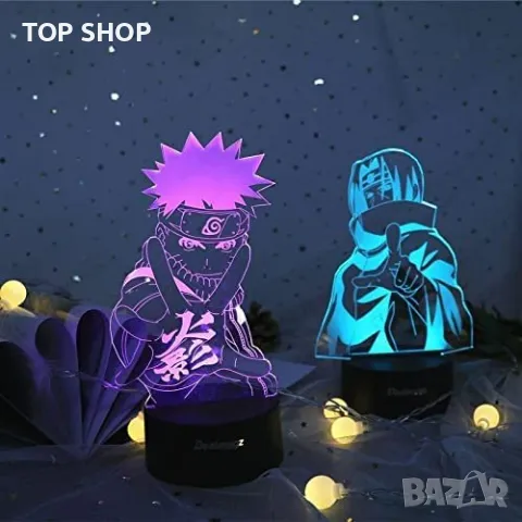 3D аниме LED Нощна лампа,3 различни Аниме героя, с интелигентно сензорно дистанционно управление