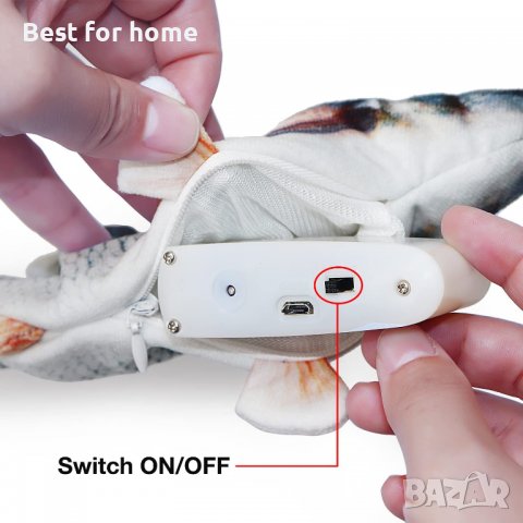 Интерактивна риба с дистанционно Floppy Fish Cat Toy, снимка 7 - За котки - 36616561