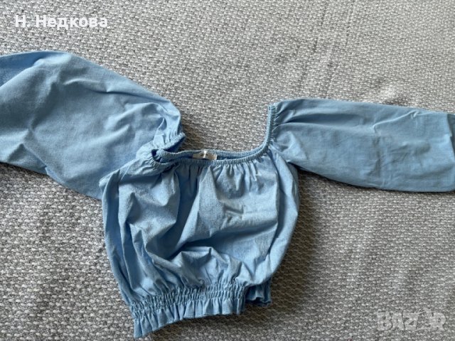 Reserved синя блуза, снимка 4 - Блузи с дълъг ръкав и пуловери - 44784054