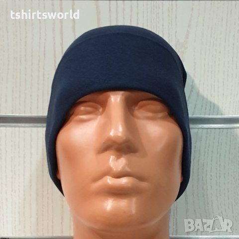 Нова зимна шапка с подгъв в цвят индиго, снимка 3 - Шапки - 39325511