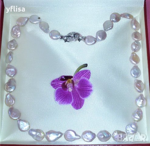 Барокови перли, колие с нежно-розов цвят