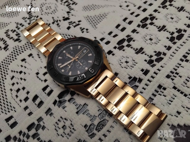 Esprit Rose Gold - rolex breitling style - неръждаема стомана с покритие розово злато !