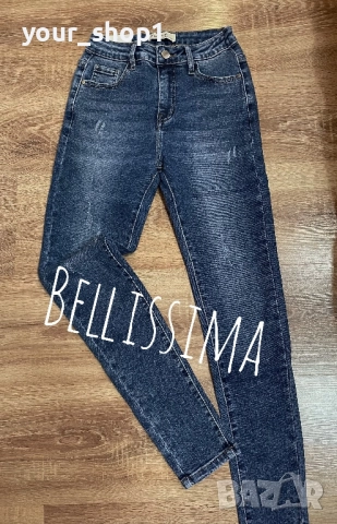 Слим модел дамски дънки с кръпки по кракът , снимка 3 - Дънки - 52720075