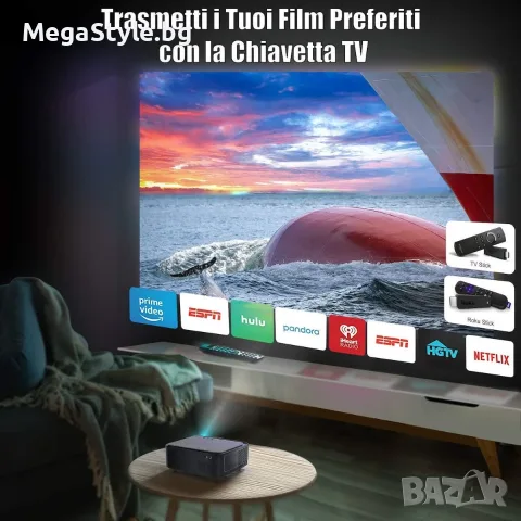 Wimius ‎WiMiUS K1 Проектор LCD Full HD LED лампа с Wi-Fi и вградени високоговорители Черен, снимка 2 - Плейъри, домашно кино, прожектори - 56221328