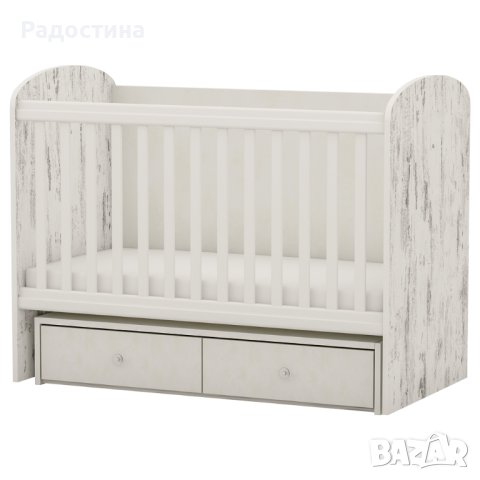 Бебешко легло люлка ,,Рини" сив Антик+ Матрак, снимка 1 - Бебешки легла и матраци - 40392173