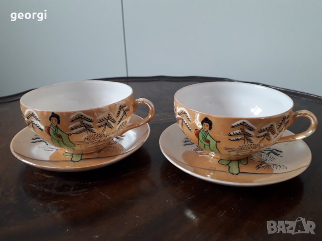 Две чаши за кафе с чинийки от фин китайски порцелан 