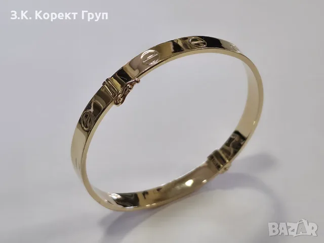Твърда златна гривна модел Cartier – 14К (585) / 10.28 гр.