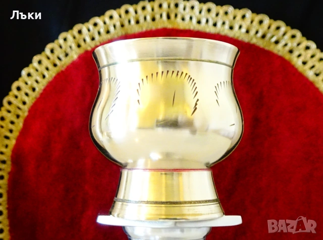 Бронзова чаша на столче,за ракия,ликьор., снимка 5 - Антикварни и старинни предмети - 54168536