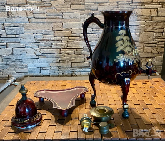 #0004# Старинна бульотка – калай, ръчно рисувана, Холандия (Tiel)