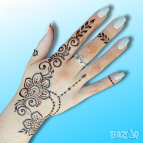 Ръчно рисувани временни татуировки с къна, снимка 8 - Други услуги - 54122584