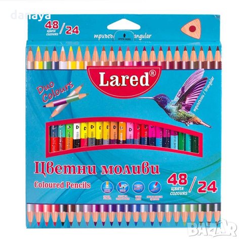 1691 Цветни моливи за рисуване ДУО 24/48 цвята Lared, снимка 2 - Ученически пособия, канцеларски материали - 30061153