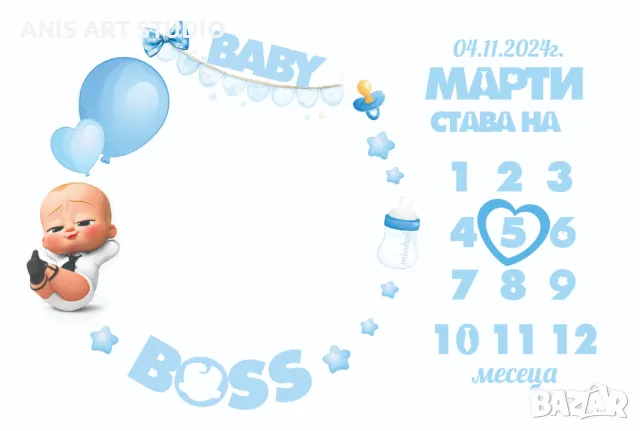 Платно за месечинки/Платно за снимки на бебето/Месечинка