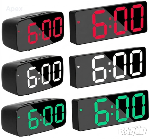 Светещ LED часовник на Ток. Дигитален Будилник. Електрически Настолни Светещи Часовници. Будилници, снимка 2 - Други - 54080051