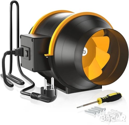 Ф100, Ф125, Ф150 Канален/ тръбен вентилатор, двускоростен с до 530 м³/ч