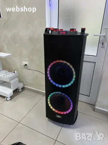 Супер Мощна Двойна Тонколона 2000W - 2 x 12" говорители, цветни светлини NDR-1222, снимка 2 - Bluetooth тонколони - 47319051