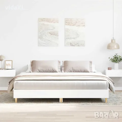 vidaXL Рамка за легло без матрак Бяла 180x200 см инженерно дърво, снимка 2 - Спални и легла - 56147028