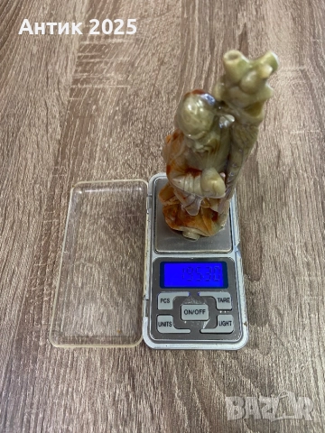 Каменна фигурка на старец, ръчна резба, приблизително XIX век, снимка 6 - Антикварни и старинни предмети - 52490876