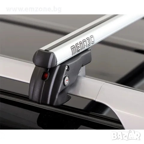 Алуминиеви греди багажник MENABO Sherman за стандартен рейлинг 135см, снимка 3 - Аксесоари и консумативи - 47460281
