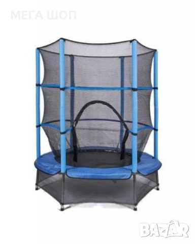 Мини батут с мрежа за безопасност – Компактен и забавен избор за деца