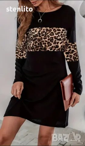Дамска Рокля с Леопардов Принт размер XL, снимка 7 - Рокли - 48105555
