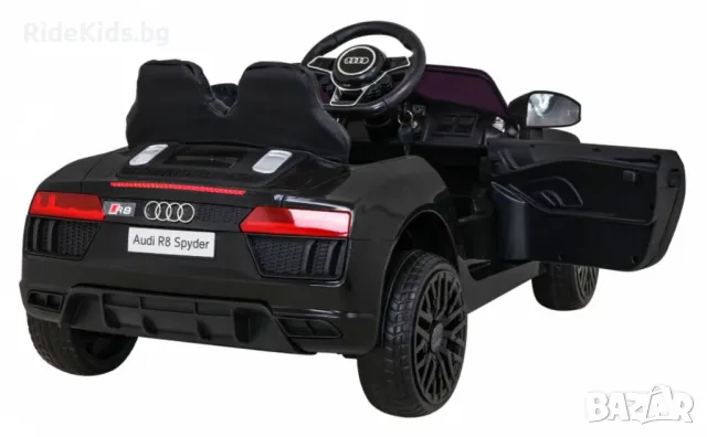 Audi R8 12V – Детска акумулаторна кола, Черна, EVA гуми, снимка 8 - Детски велосипеди, триколки и коли - 50419195
