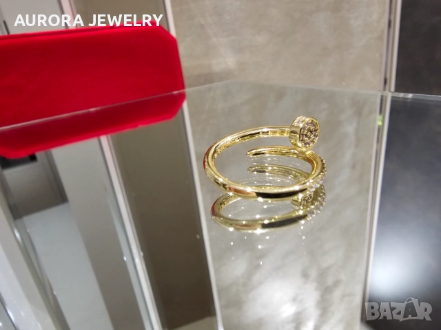 CARTIER Nail Juste un Clou Gold Small Paved Diamonds Пръстен Пирон, снимка 6 - Пръстени - 52972590