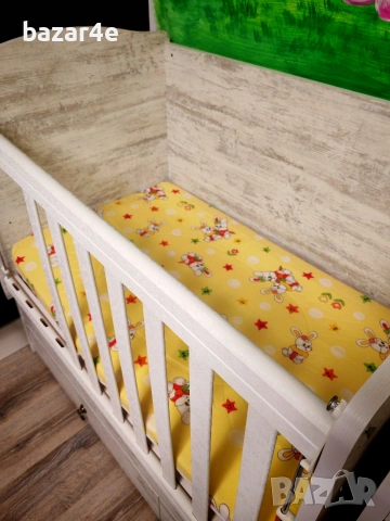 Детска дървена кошара антик повивалник шкафове, снимка 5 - Кошарки - 54091964