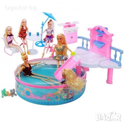 Кукла Барби с басейн и водопад, снимка 1 - Кукли - 35362683