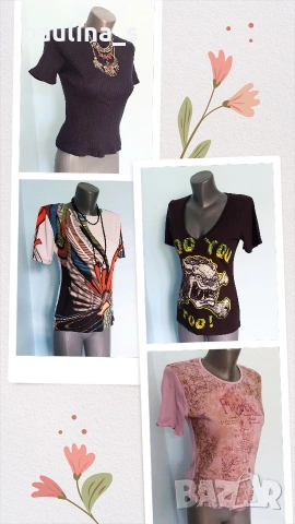 Четири броя / Маркови памучни блузи тип тениска / универсален размер 