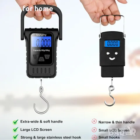 Висяща везна за багаж , риболов и др. с LCD дисплей  Mshamy, снимка 3 - Друга електроника - 50190834