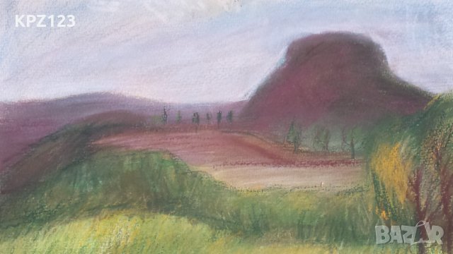 КАРТИНА ПЕЙЗАЖ креда-пастел / МАРИЯ МЕЖДУРЕЧКА, снимка 3 - Картини - 29109070