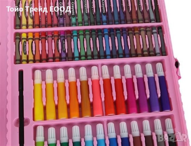 Комплект за рисуване, в куфар, 168 бр., розов, снимка 9 - Рисуване и оцветяване - 34394749