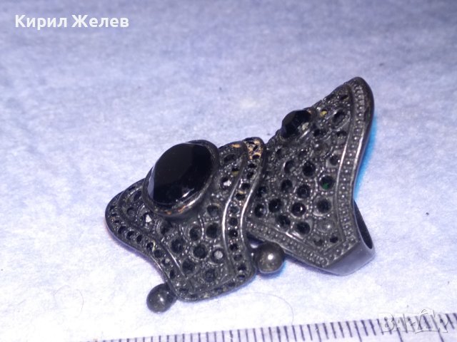 ШАРМАНТЕН ВИНТИДЖ МЕДЕН ЛАКИРАН РАЗДВИЖЕН ДВУКОМПОНЕНТЕН АРТ ПРЪСТЕН 37043, снимка 7 - Пръстени - 40415209