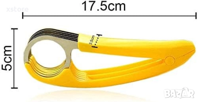 Функционална стоманена резачка за банани, резачка за плодове с ергономична дръжка, снимка 6 - Други стоки за дома - 52699663