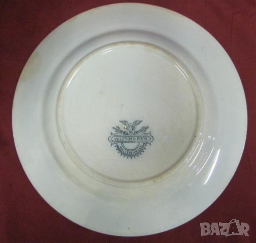 19 век Антик- VILLEROY BOCH Порцеланова Чиния Германия, снимка 4 - Антикварни и старинни предмети - 37030398