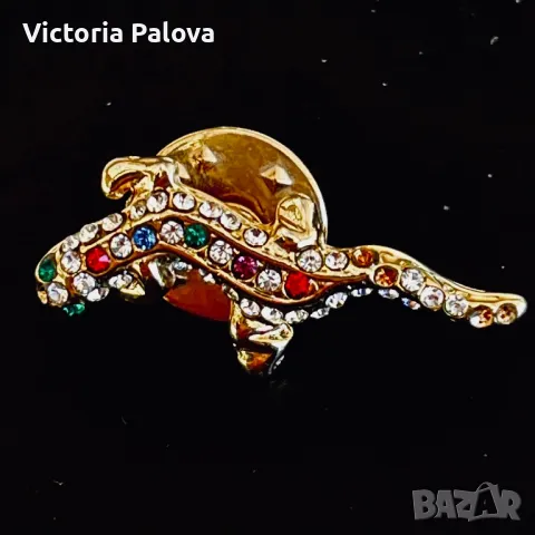 Миниатюрна брошка vintage гущер Германия, снимка 2 - Други - 47610319