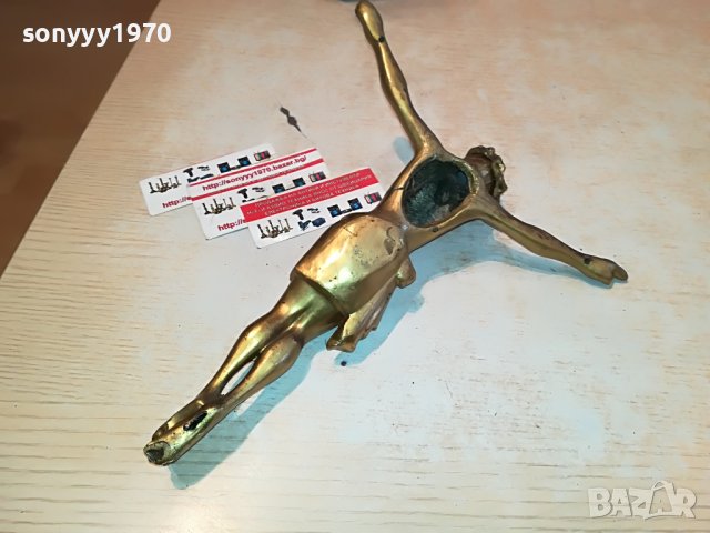 ХРИСТОС-МЕД/МЕСИНГ-25Х22СМ-ВНОС ГЕРМАНИЯ 0201231113, снимка 7 - Антикварни и старинни предмети - 39159097