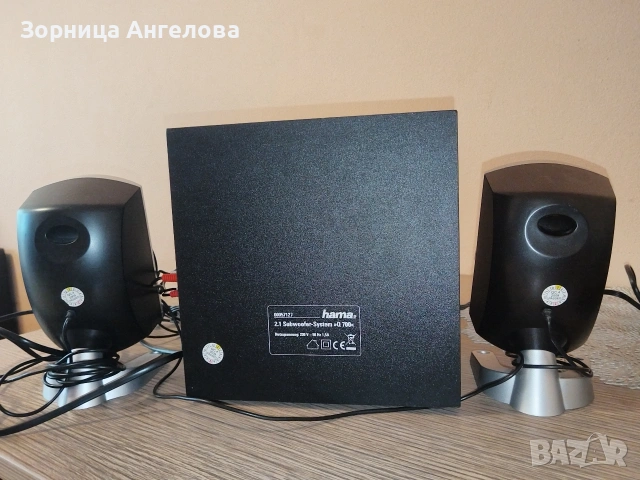 Комплект колонки Hama 2.1 Subwoofer System (субуфер + 2 малки колонки). Има Забележки. , снимка 2 - Тонколони - 54324581