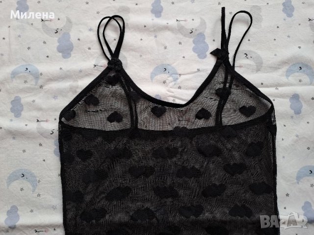 Ново черно боди на сърца, размер Xs, снимка 2 - Бельо - 42537153