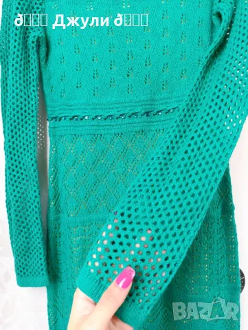 Рокля с камъни от памучно плетиво, снимка 17 - Рокли - 49300672