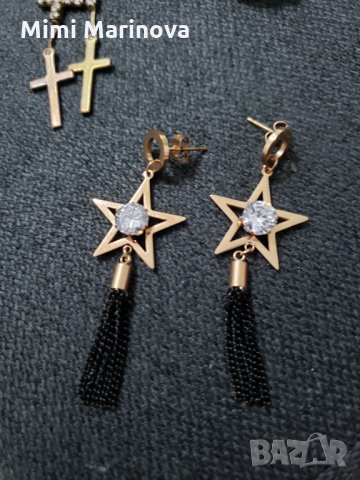 Висящи обеци Звездички, снимка 1