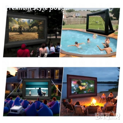 Надуваем проекционен екран за събития и кино на открито – Перфектен за партита и прожекции, снимка 8 - Други стоки за дома - 53989987